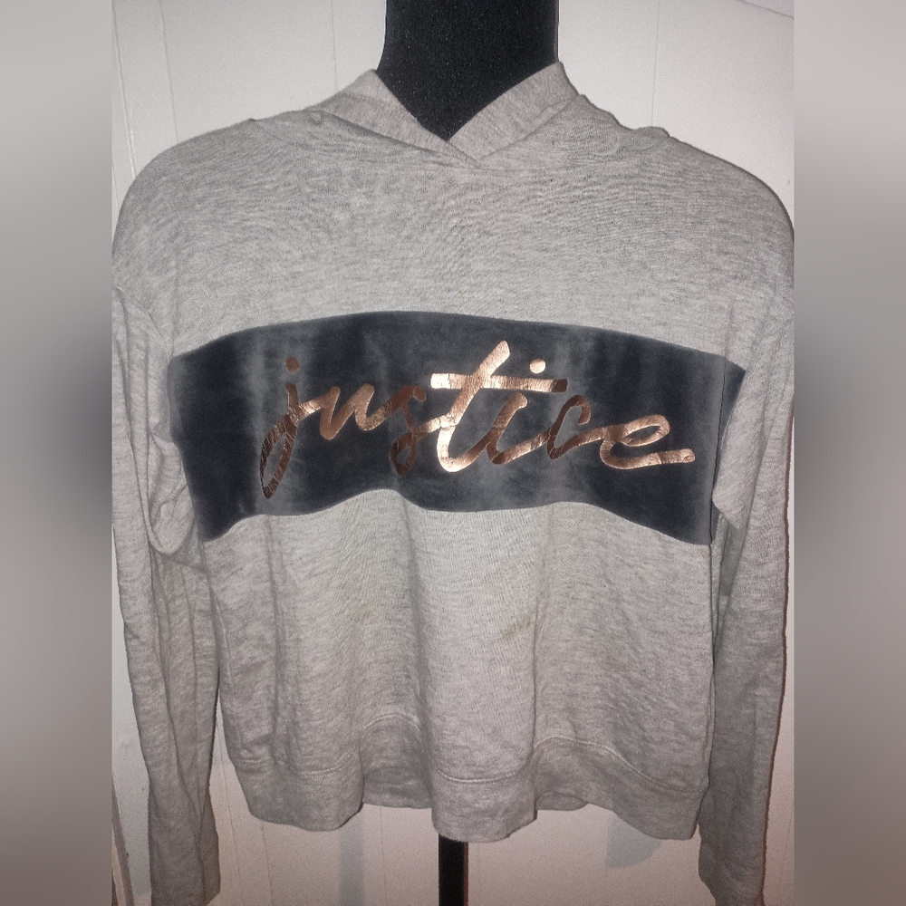Justice Gray and Black Hoodie And Joggers with Gold Accent